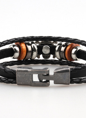 海贼王手链草帽欧美复古牛皮