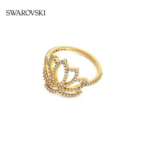 【618狂欢】施华洛世奇 SWAROVSKI SYMBOL莲花镂空设计经典女戒指