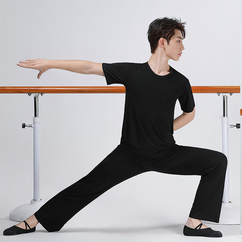 舞蹈艺考形体服男套装中国舞练功服上衣成人现代舞学生新款舞蹈服 - 图1
