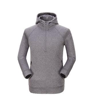 ຄູ່ມືການແລ່ນ 5217 Winter Pullover Hooded Sports Sweatshirt Fleece Warm Running Training Clothing Fitness Clothing for Men