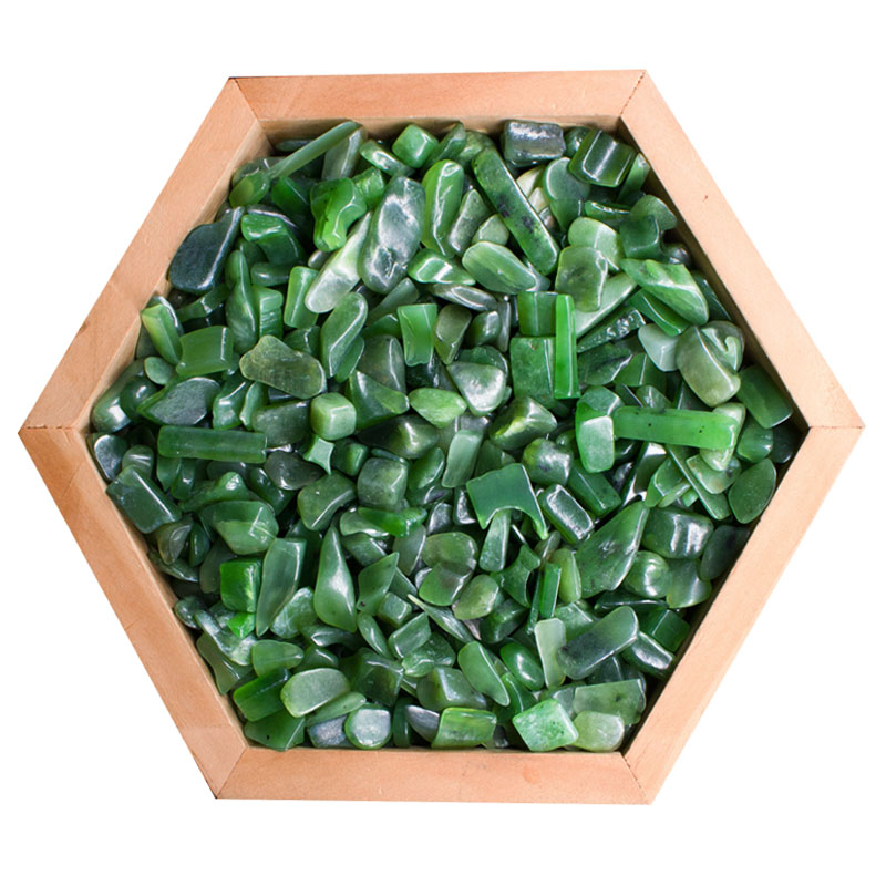 天然和田碧玉碎石俄罗斯绿碧玉原石鱼缸造景摆件水培供曼扎七宝石 - 图3