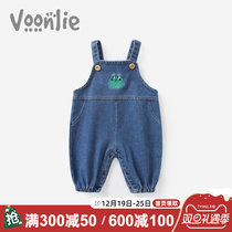 Fan Hunting Baby Denim Back Belt Pants Autumn Clothing 2023 New Men And Women Pants Children Casual Pants 100 Hitch Spring Autumn