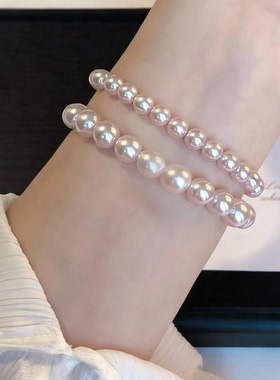 10-11mm曼塔玫瑰珍珠元宝扣项链赠手链耳钉TZB604