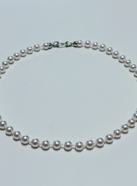 8-9mm曼塔玫瑰色珍珠马蹄扣珍珠项链XLA210