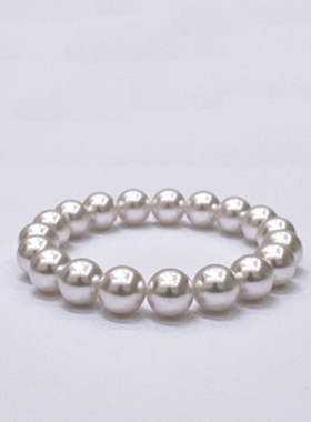 10-11mm曼塔玫瑰弹力绳施家珍珠贝珠手链SLA104