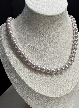 8-9mm曼塔玫瑰元宝扣施家珍珠母贝珠项链XLA204