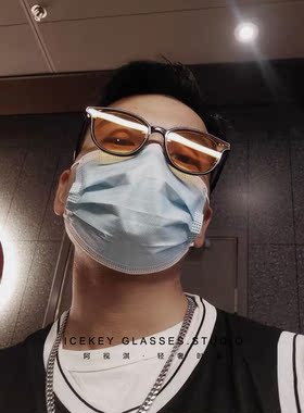 小脸橘黄色墨镜复古偏光女