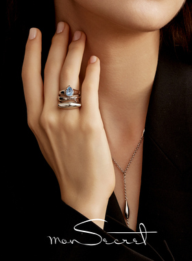 MONSECRET铜镀金雨痕戒指组合