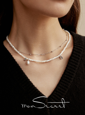 MONSECRET铜镀白金涟漪项链