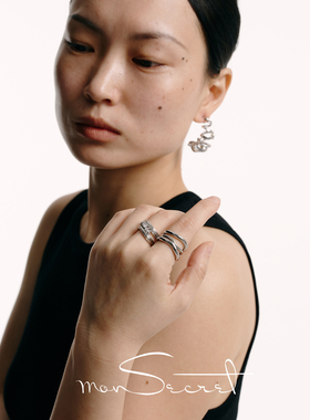 MONSECRET女简约嵌钻戒指