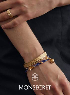 MONSECRET 流转双层手链女虎眼石串珠原创设计轻奢小众高级感手串