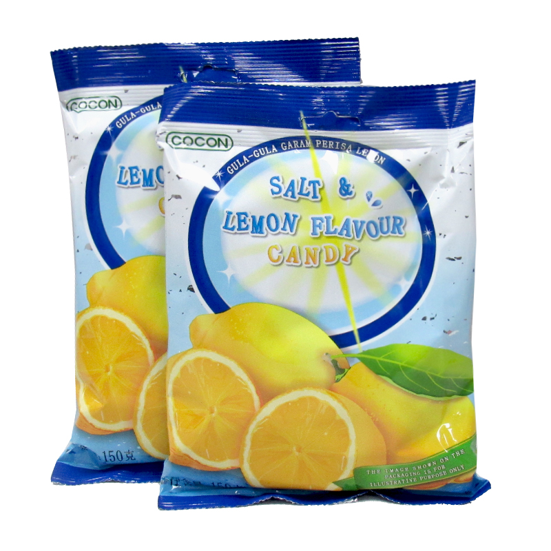 马来西亚零食150g*5包COCON可康海盐水果运动薄荷咸柠檬味结婚糖-图3
