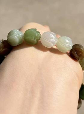 天然和田玉多宝莲花手串男女款