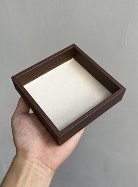 首饰展示收纳盒胡桃绒布戒指耳钉项链手串陈列大容量收纳饰品托盘