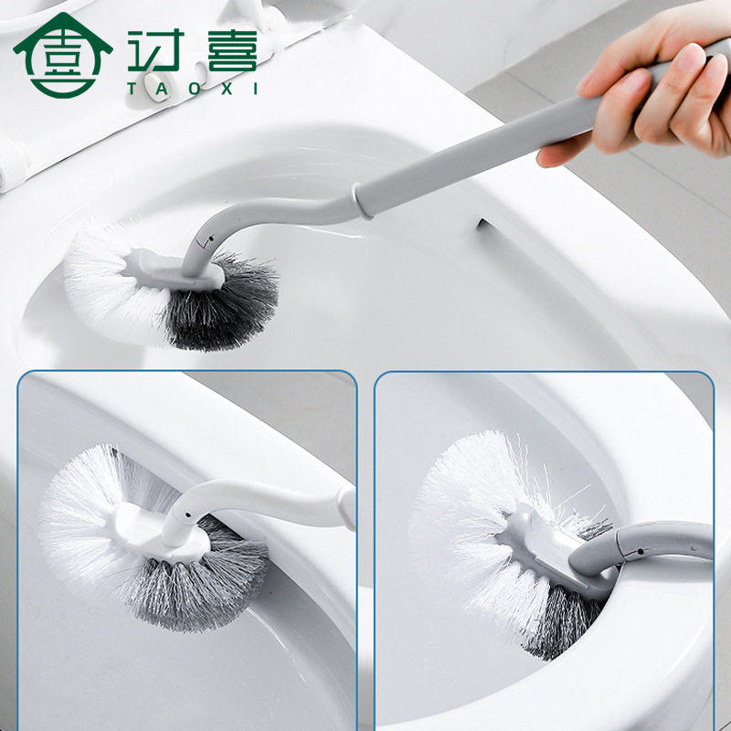 Toilet brush wall-mounted squat toilet Japanese-style cleaning brush home bathroom no dead ends long handle soft-bristled toilet brush