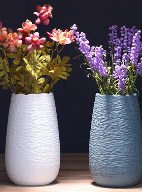 仿陶瓷圆口拉丝纹花瓶两用桌面