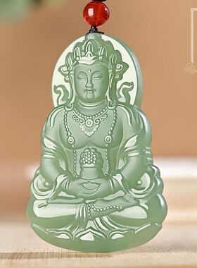吊坠吊坠青白玉细料吊坠青白纯天然玉石玉观音观音精雕双面男款