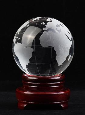 水转水晶地球仪开业开张摆件