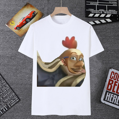 鸡出没短袖男t恤女搞怪抽象熊大熊二光头强表情包恶搞沙雕学生装 - 图1