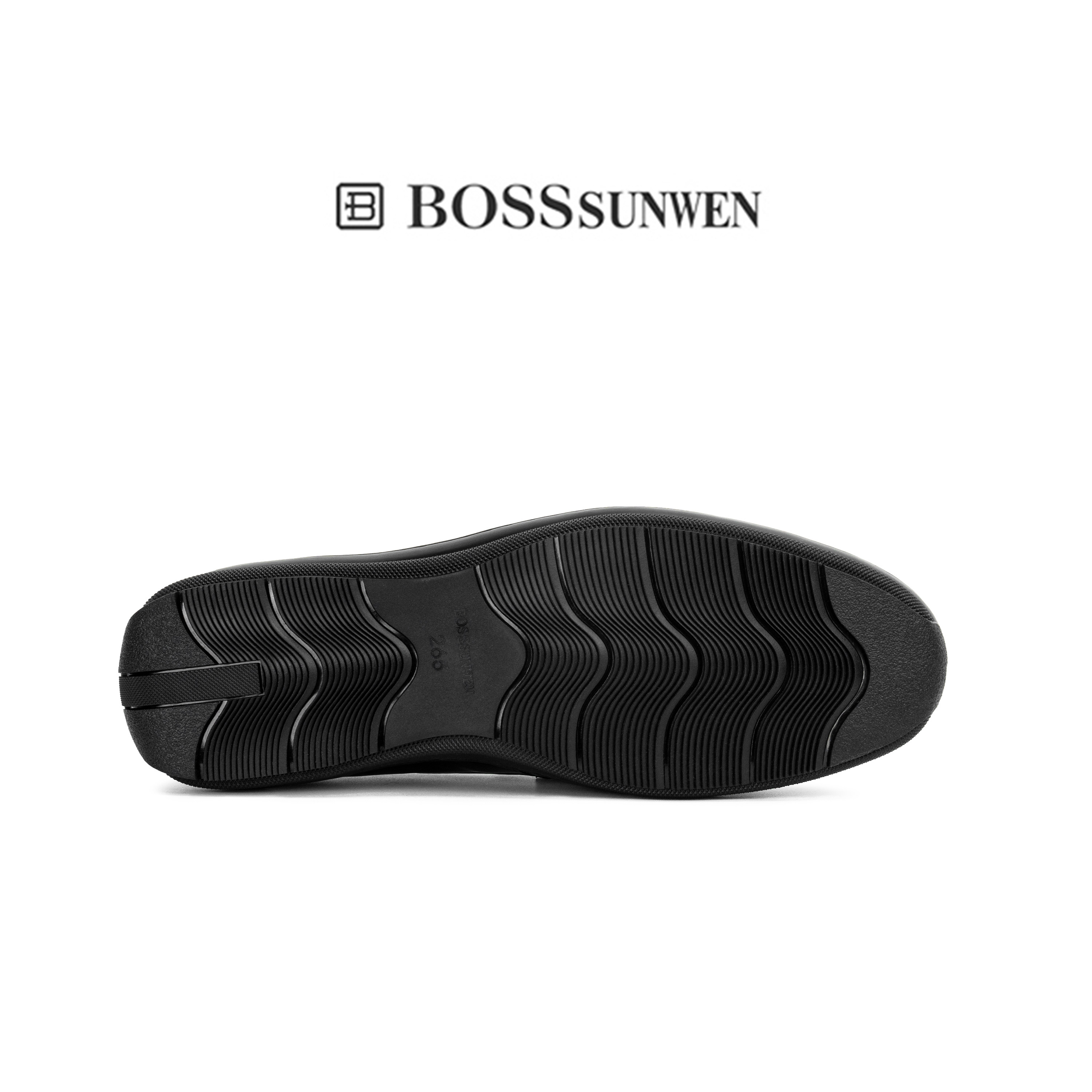 BOSSSUNWEN/博斯·绅威2025新款乐福鞋真皮一脚蹬老钱风男豆豆鞋,淘宝优惠券,粉丝福利购,淘宝优惠卷