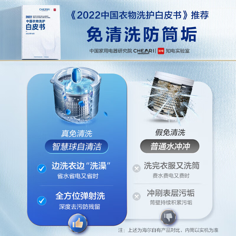 海尔免清洗双动力防缠绕波轮洗衣机全自动家用直驱变频除菌