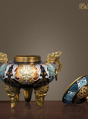 必禧利黄铜香炉饰品摆件