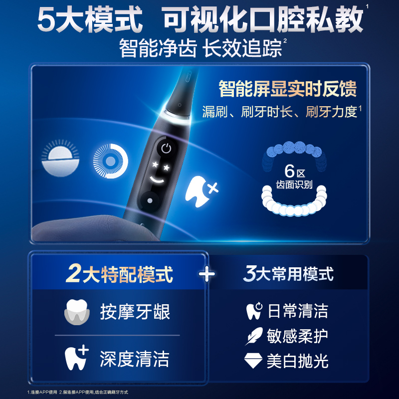 【情人节礼物】OralB欧乐b电动牙刷成人官方旗舰店磁波刷牙刷iO7