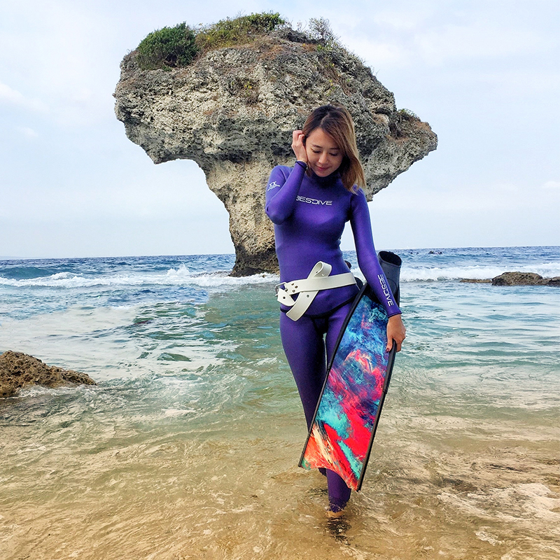 BESTDIVE 2 3 5 7mm经典炫彩潜水服保暖自由潜湿衣男女分体情侣 - 图0