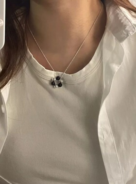 彩色小圆珠拼色花环吊坠项链女简约冷淡风气质百搭精致锁骨链颈链