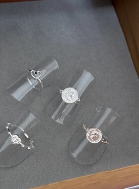 小众设计感人像戒指女时尚链条字母开口指环百搭叠戴气质食指戒潮