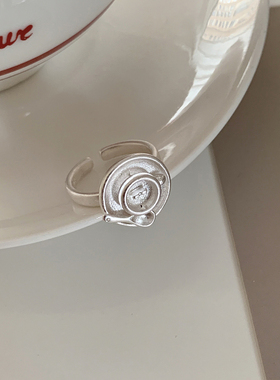 小众网红咖啡杯造型开口食指戒