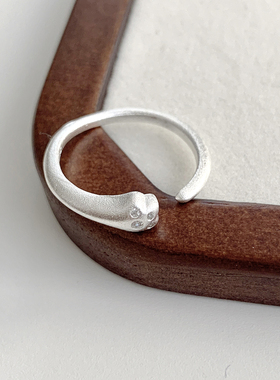 网红可爱猫爪开口食指戒女