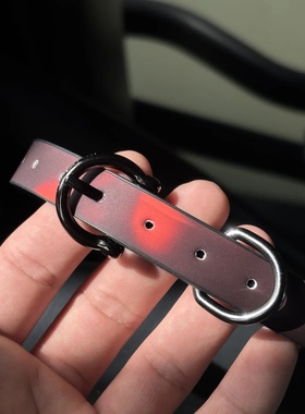 新款黑色朋克感温变红项圈锁骨链