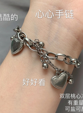 小熊手链高颜值学生党暗黑风饰品