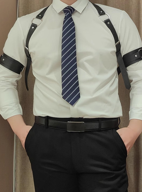 哥特男士臂环衬衫手环绑带可调节