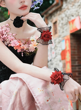 哥特风蕾丝手腕亚文化配饰腕带