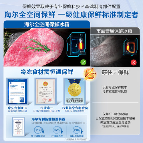 换新补贴海尔511L十字双开一级能效风冷无霜大容冰箱家用冰箱官方 - 图0