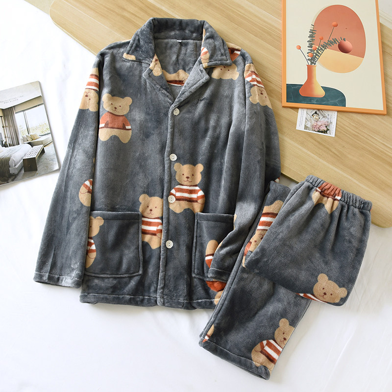 韩版情侣睡衣女冬款珊瑚绒加绒加厚保暖睡衣套装法兰绒男士家居服,淘宝优惠券,粉丝福利购,淘宝优惠卷