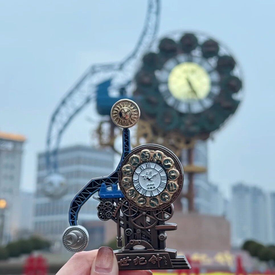 天津文创海鸥世纪钟金属冰箱贴可旋转博物馆旅游收藏纪念品伴手礼