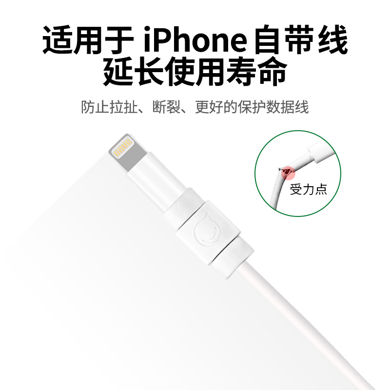 绿联数据线保护套适用苹果13/14充电线iPhone14Promax充电器数据线防折断iPadair5平板12/11手机保护头咬线器