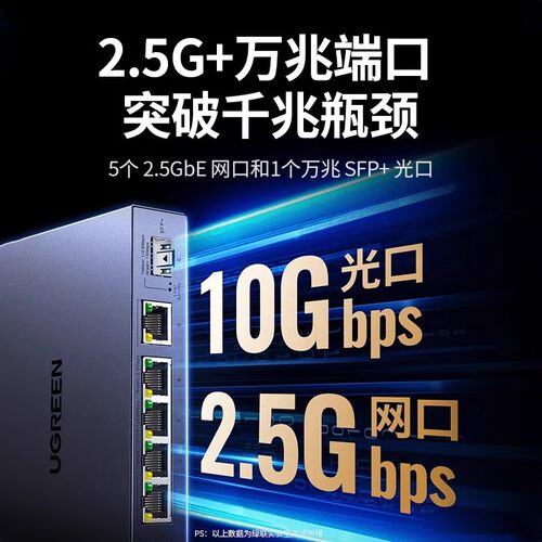 绿联万兆交换机2.5g千兆轻管理5/8网线口以太网宽带拓展转换路由器10g光纤电口网络分线器网管工业企业级 - 图1