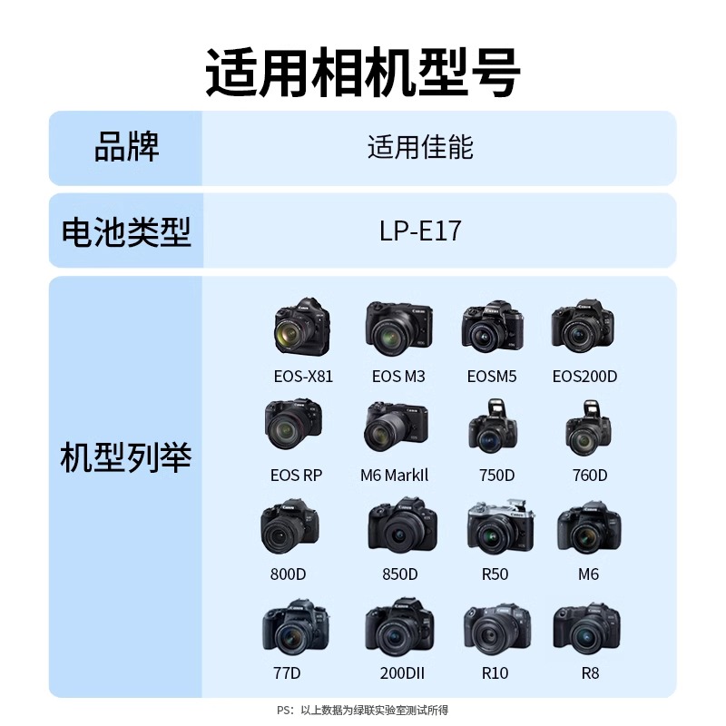 绿联lp-e17相机电池适用佳能R50 EOS 200D二代 750D 800D R10 R8 RP 850D 760D M6mark2 77D M3M5充电器lpe17 - 图3