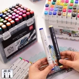 Профессиональный окрашенный маркер, двусторонняя акварель, комплект для школьников, ручная роспись, 60 цветов