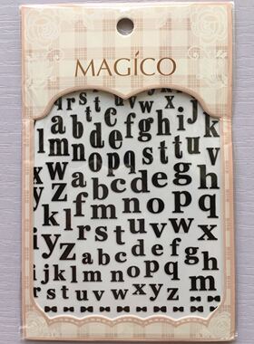 MAGICO茉季品牌美甲贴纸黑色白色大号字母指甲贴非偏远满68元包邮
