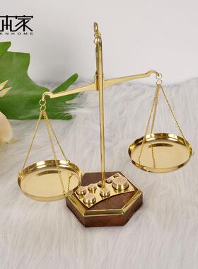 欧式进口铜天平摆件律师办公室纯铜开业复古桌面招财天秤法律礼物