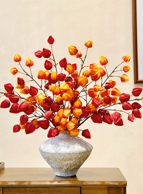 高级感灯笼果仿真花假花干花摆设客厅客厅新年装饰花玄关花艺摆件
