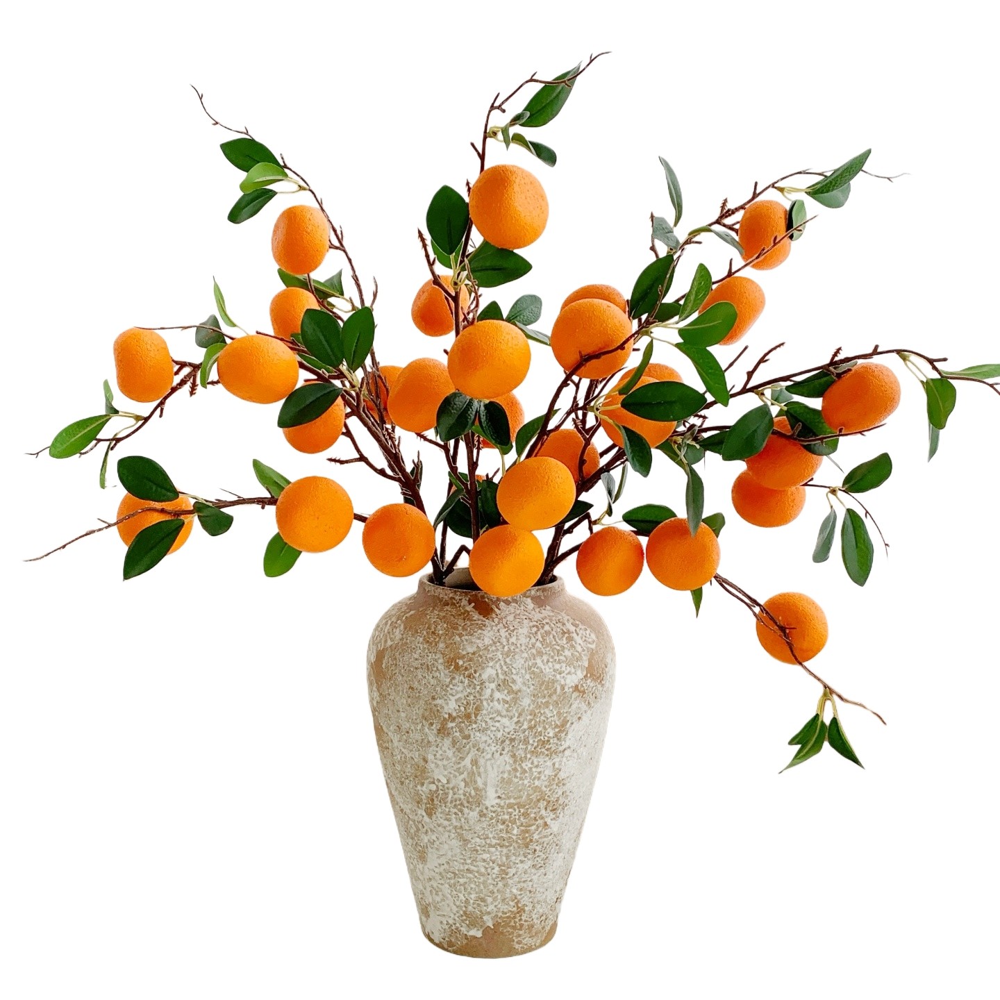 仿真桔子水果树枝假花摆设花艺年宵花客厅餐桌装饰品摆件新年装饰,淘宝优惠券,粉丝福利购,淘宝优惠卷