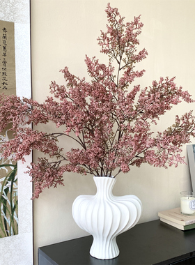 油画雾凇仿真花假花摆干花花束花艺装饰摆件高级感侘寂风桌面插花
