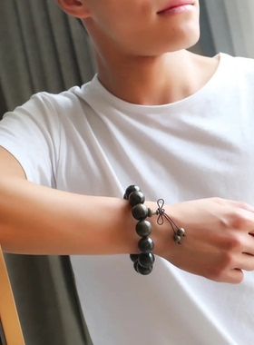 正品金丝楠木手串男士手链金丝楠老料高端木手串文玩珠串男