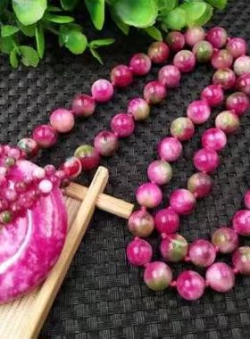 台湾项链天然七彩玉平安扣毛衣链